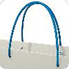 6мм диаметр Ручка - шнур 40 см №15 (синий) с прозрачными пластиковыми наконечниками