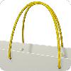 6мм диаметр Ручка - шнур 40 см №06 (желтый) с прозрачными пластиковыми наконечниками